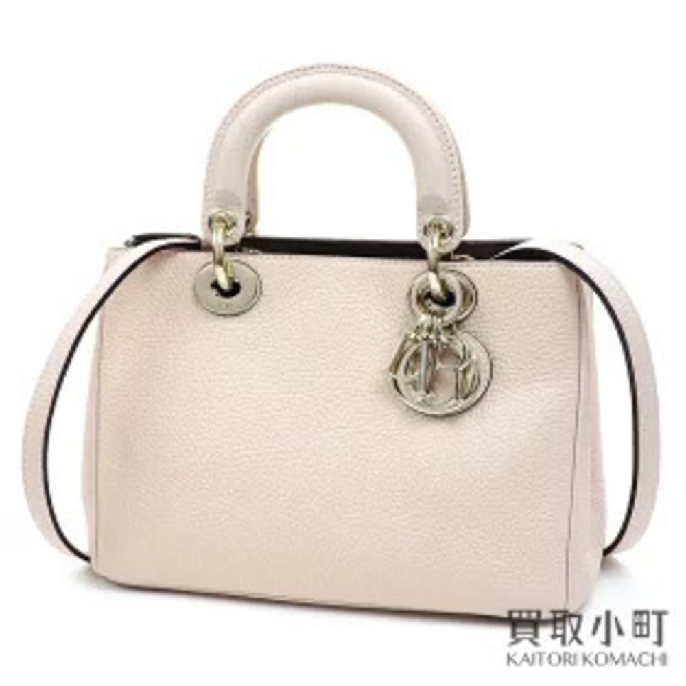 Dior Diorissimo Handbag Dusty Pink Grain Leather Charm Shoulder Crossbody Bag